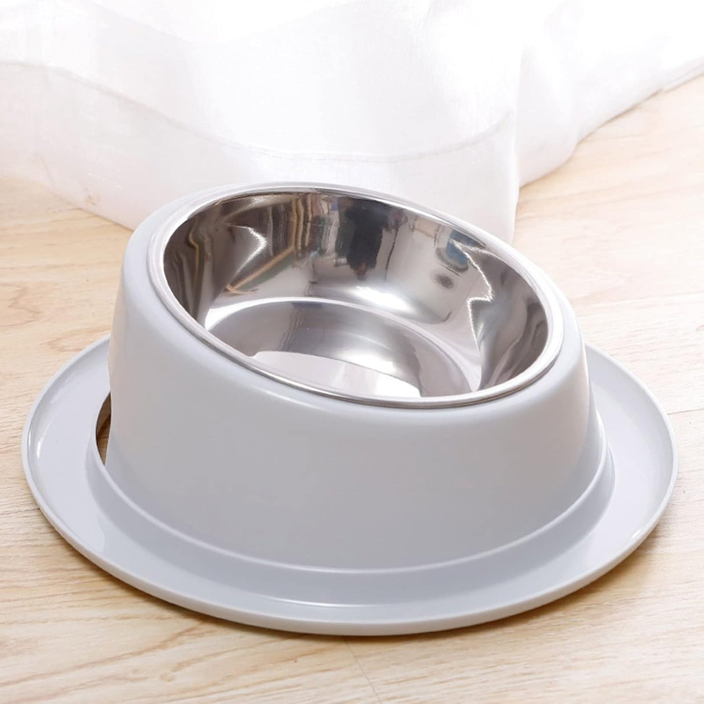 for Cat Food Bowls Elevated for Cat Bowls for Food and Water with Base Stand Bowl 15° Raised Single Bowl