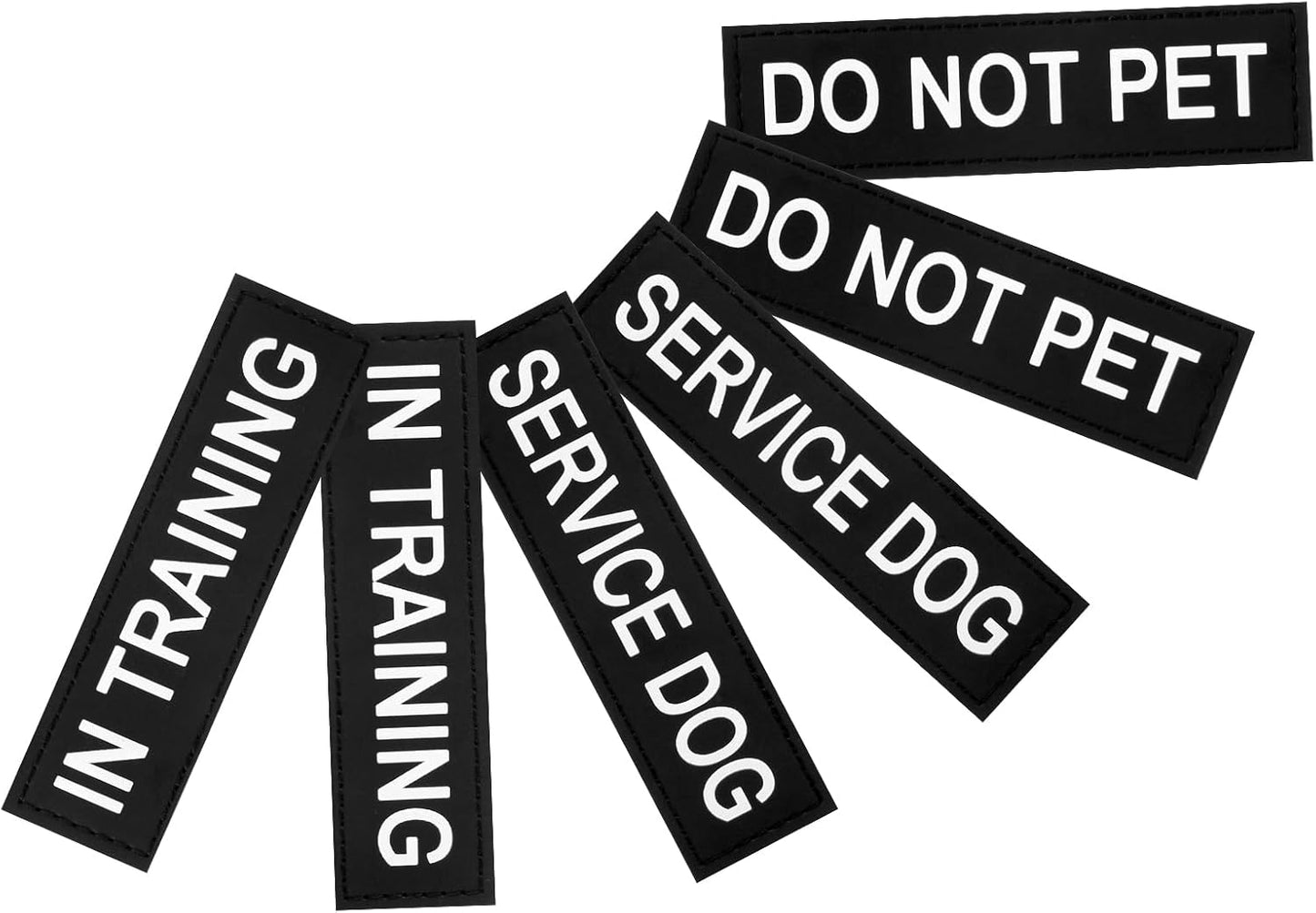 6pcs Service Dog Patch with Hook Backing Removable Vest Patches for Training Dogs Do Not Pet Patch Black Dog Harness Patches for Service Animal Vests Harnesses Collar