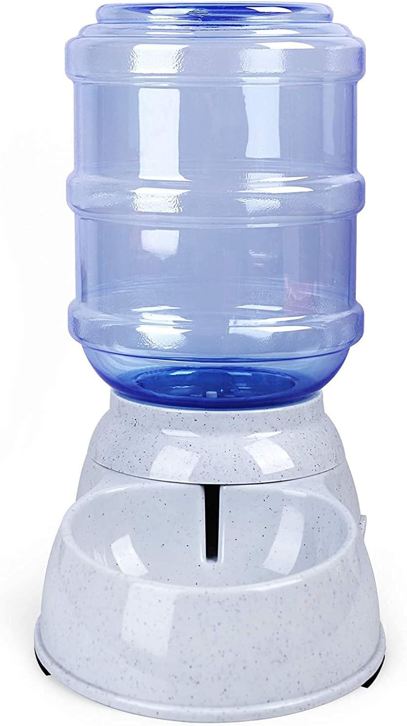 Fountain Pet Water Dispenser Station Replenish Pet Waterer for Dog Cat Animal Automatic Gravity Water Drinking Fountain Bottle Bowl Dish Stand Pet Water Dispenser