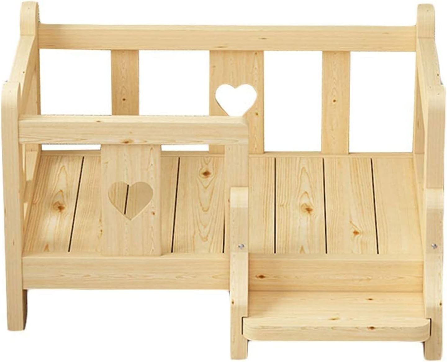 Dog Bed Dog Bed Elevated Pet Bed with Guardrail and Wooden Stairs Dog Kennel for Large Medium Small Dogs Cats Comfortable Dry Lounge Sofa for Dogs Pet Cat (A 80×60×44cm)