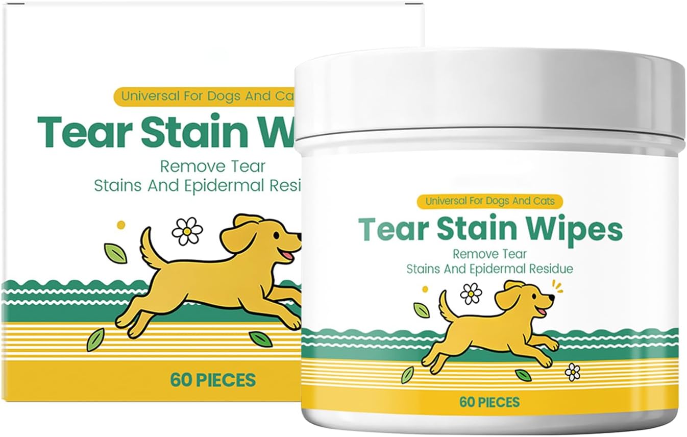 Tear Stain Wipes for Dogs, Grooming Sheets - Cat Tear Stain Wipes,for Small Medium Large Breed Puppy Kitten Skin Coat Travel Home Outdoor Indoor