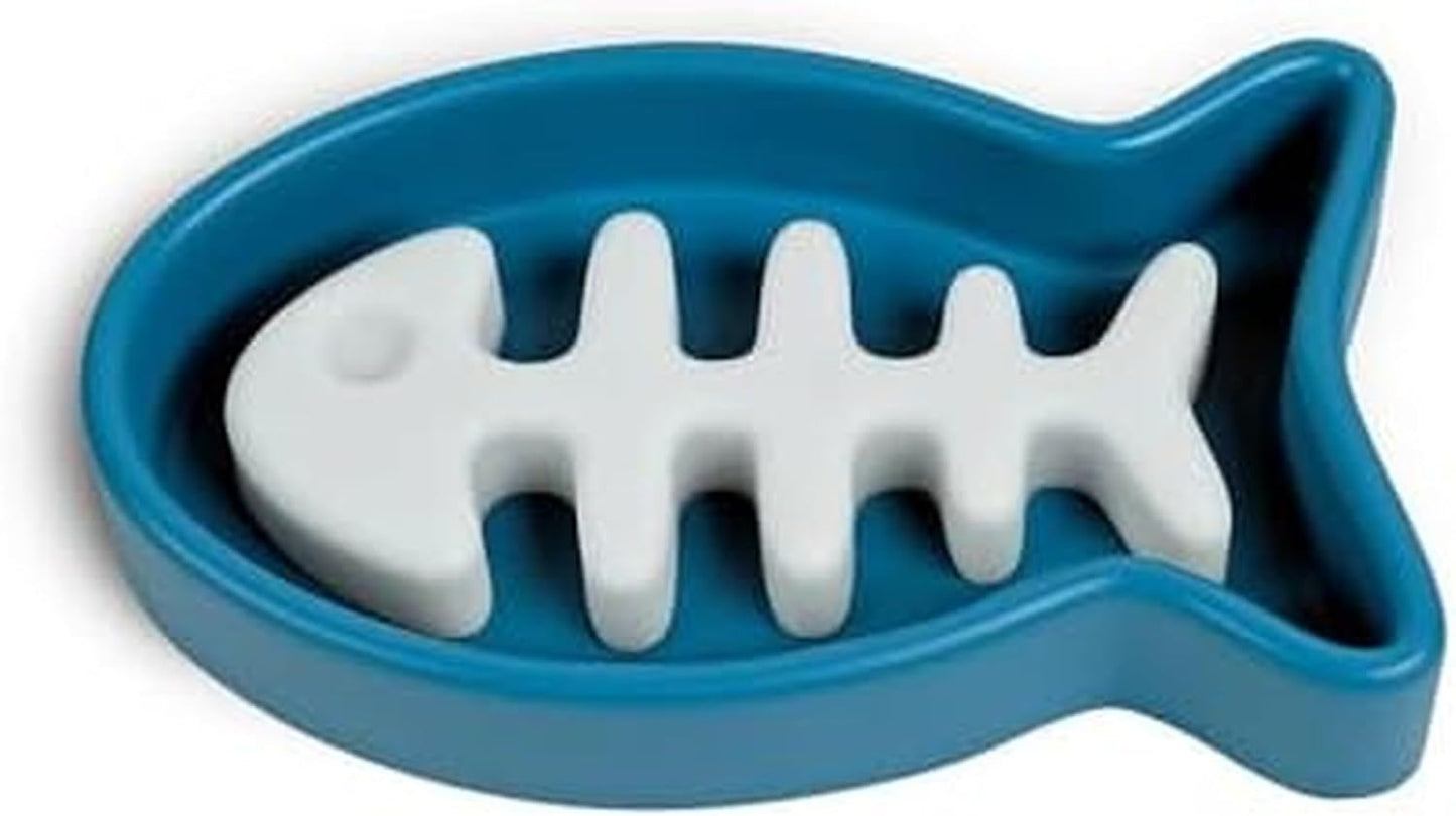 Genuine Fred Slow Food, Slow Feeder Cat Bowl, Fish
