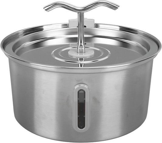 Cat Water Fountain, 3.2L Capacity Pet Water Dispenser Indoor Stainless Steel Dog Drinking Fountain Super Quiet Kitty Spout Automatic Pet Feeding Watering Supplies for Cats, Dogs