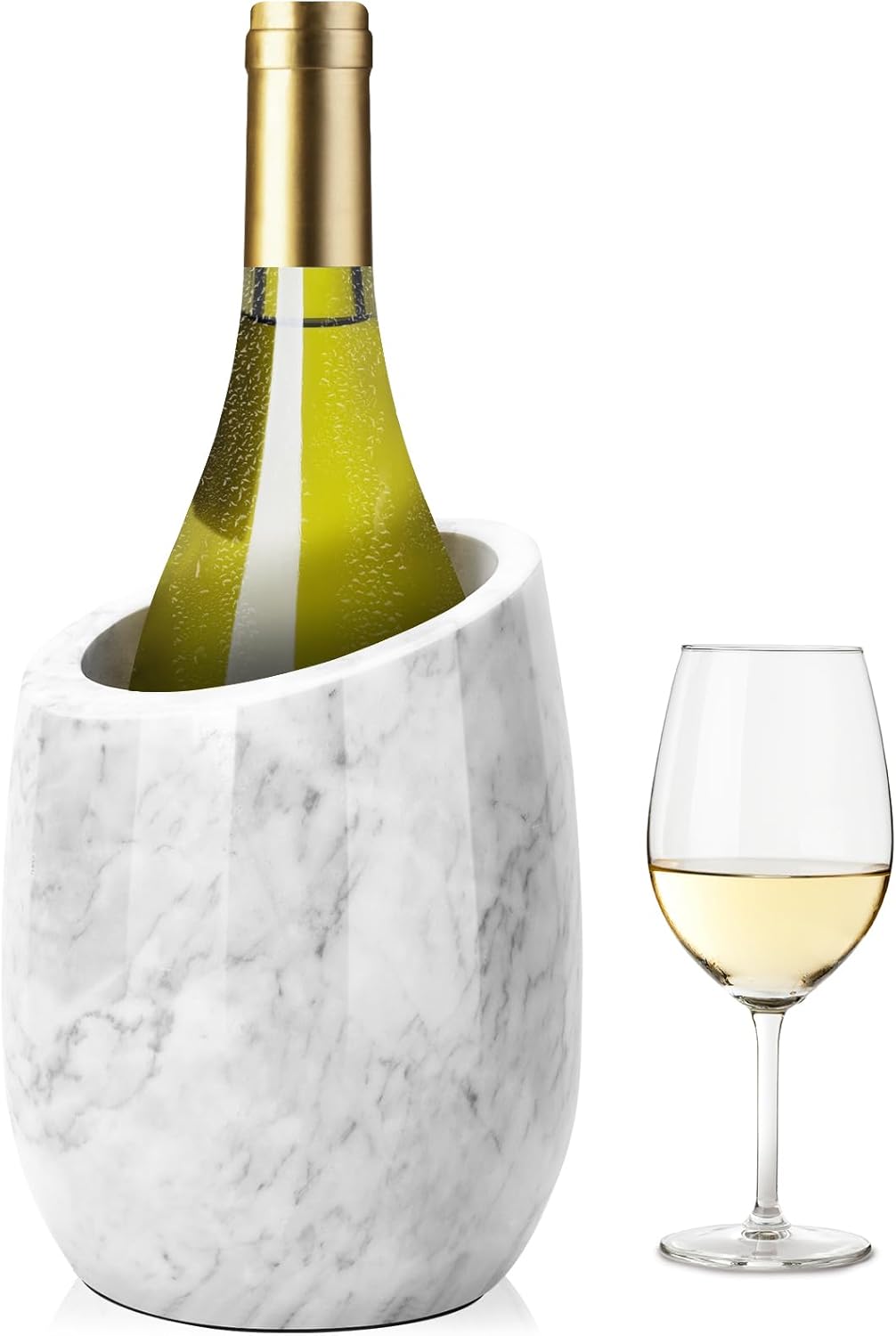 ZORMY Premium Marble Wine Chiller Bucket, Wine and Champagne Cooler, Wine Bottle Ice Chiller, 750ml Bottle Cooler, Home Bar & Kitchen Decor, Ideal Gift for Wine Lovers