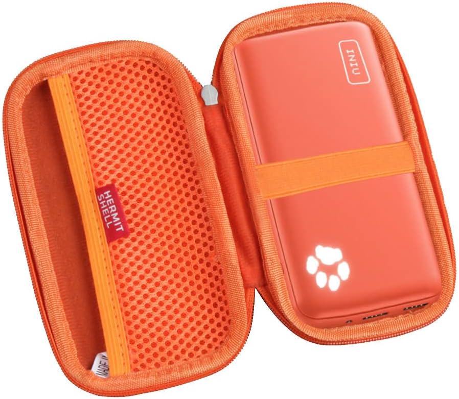 Hermitshell Hard Travel Case for INIU Portable Charger 10000mAh Power Bank [2022 Version] (Orange)
