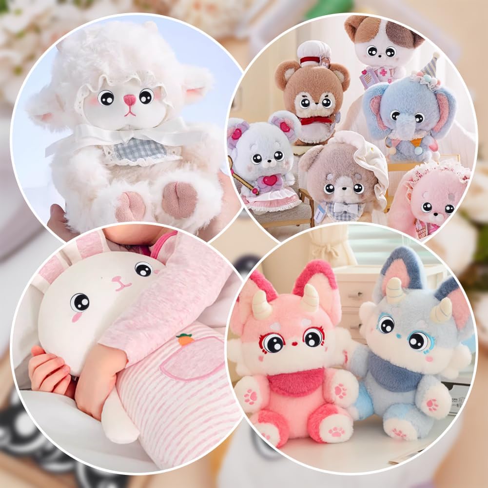 FINGERINSPIRE 20 Pairs Felt Eyes Appliques for Crochet Stuffies and Plushies 4 Sizes Round Black Color Felt Craft Doll Eyes Sewing Patches DIY Doll Puppet and Plush Animal Making Supplies