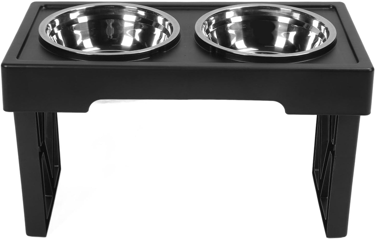 Pilipane Elevated Dog Bowls Prevent Slip Height Adjustable Raised Dog Bowl Stand with 2 Stainless Steel Food Bowls for Dogs Cats