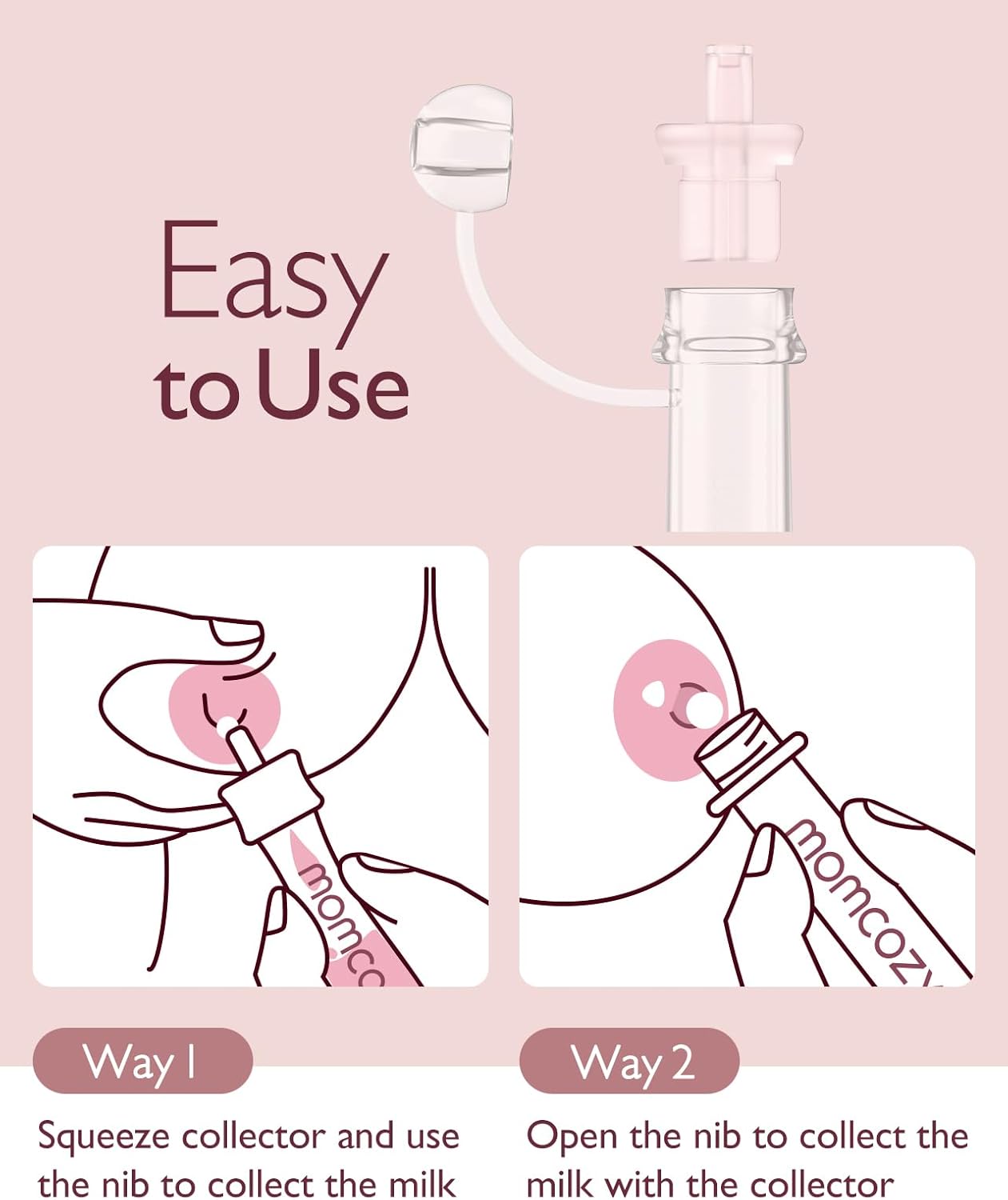 Momcozy Colostrum Collector Reusable Breast Milk Collector with Storage Case and Cotton Wipe, Portable Colostrum Container BPA Free, Multi-Use Collector 5ml-6pcs