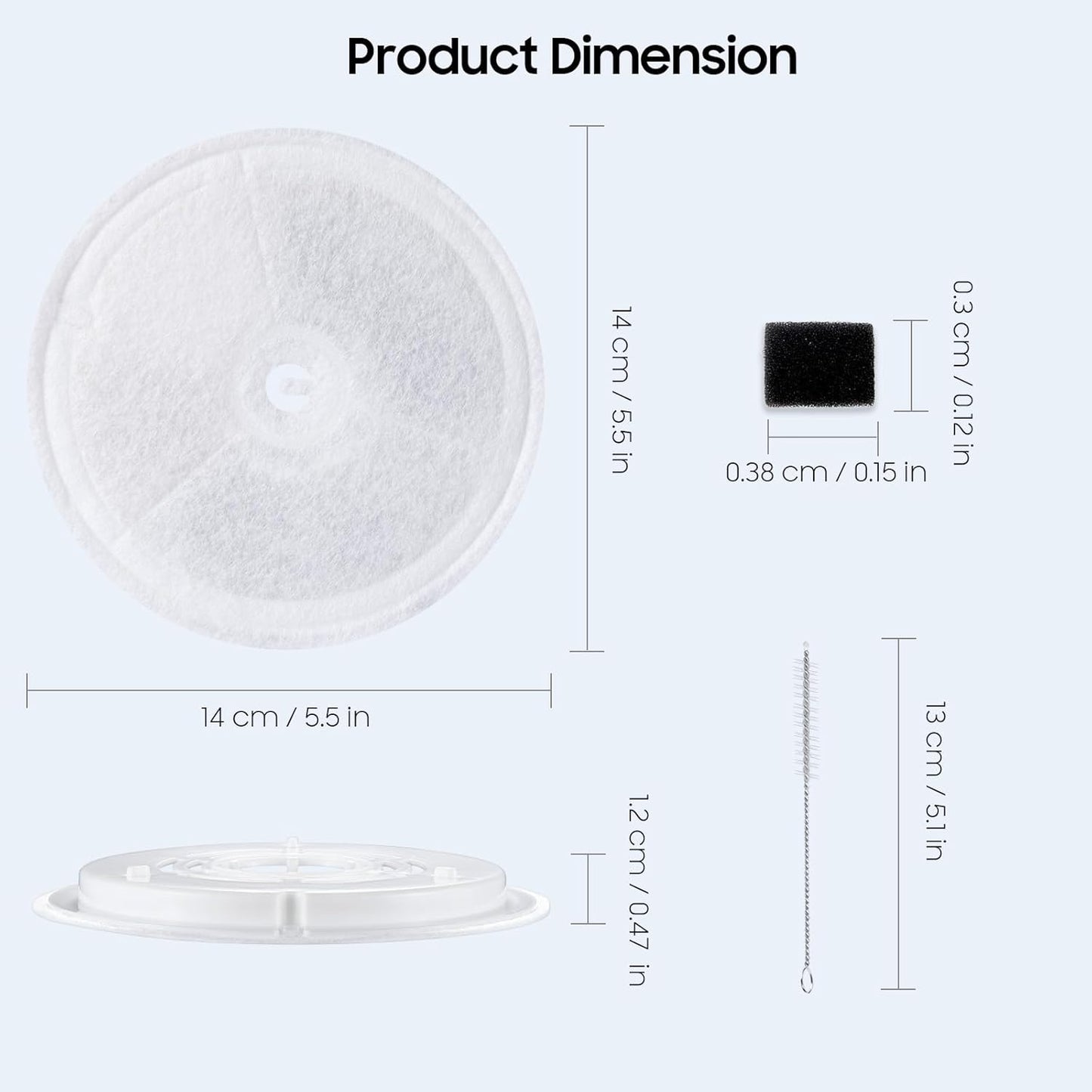 16 PCS Upgraded Filter Unit 3.0 Pet Cat Water Fountain Filters Fit For E versweet Solo 2/Solo SE, E versweet 3 Pro/2S/3, Including Replacement Filters and Replaced Foam Pump Filter (16 pcs)