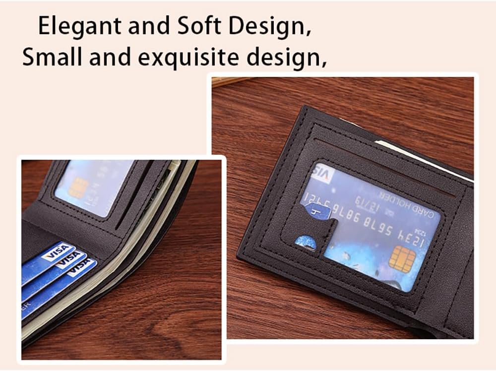 Slim Wallet for Men with Coin Purse, Minimalist Wallet with Zipper, Bifold Mens Wallets with Credit Card Holder, PU Leather Men's Wallet with Money Clip, Carteras Para Hombres (Coffee L)