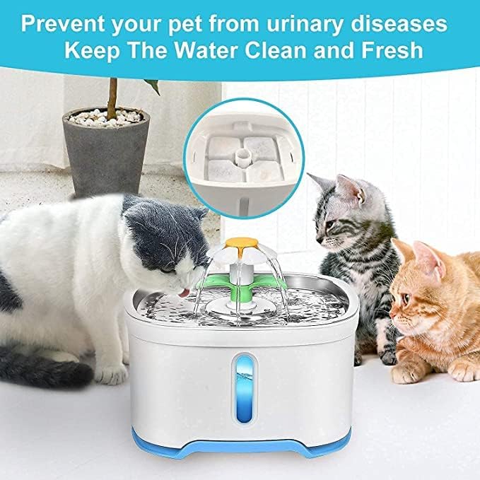 16 Pack Cat Water Filters, Replacement Filters for 84oz/2.5L Square Pet Fountains, Automatic Water Dispenser
