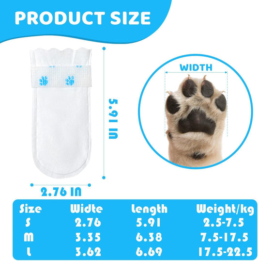 Disposable Dog Booties for Paw Protection - Waterproof, Adjustable Self-Adhesive Straps, 20 Count Dog Shoes for Indoor & Outdoor Use, Walking, Hiking, Pos (S（2.5-7.5KG)