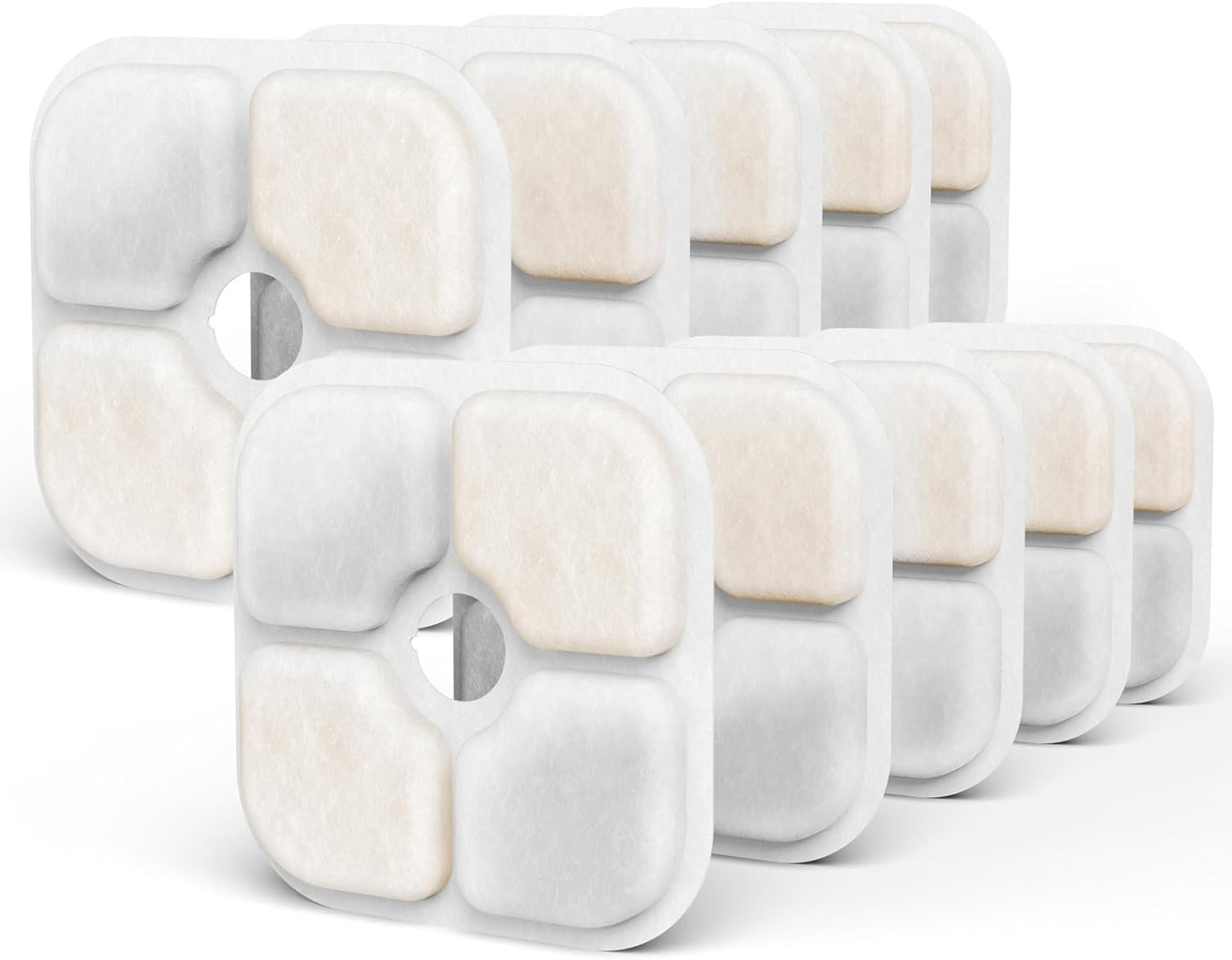 10-Pack Cat Water Fountain Filters, Compatible with Catit Pixi Cat Drinking Fountain Filter Replacement Triple Action Water Filter