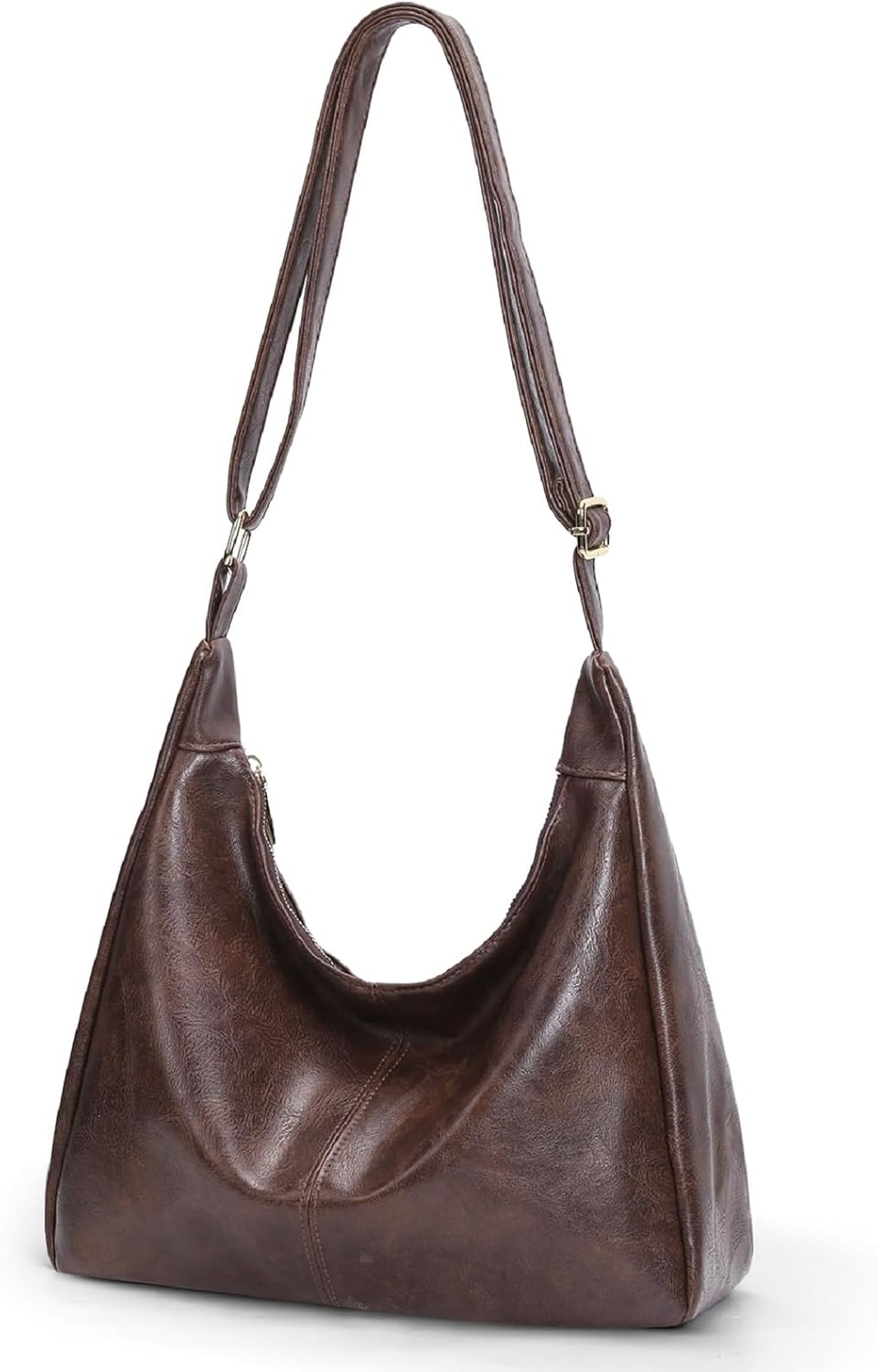 Slouchy Hobo Bags for Women Shoulder Handbag Leather Brown Purse Crossbody Handbag Daily Slouchy Tote Purses