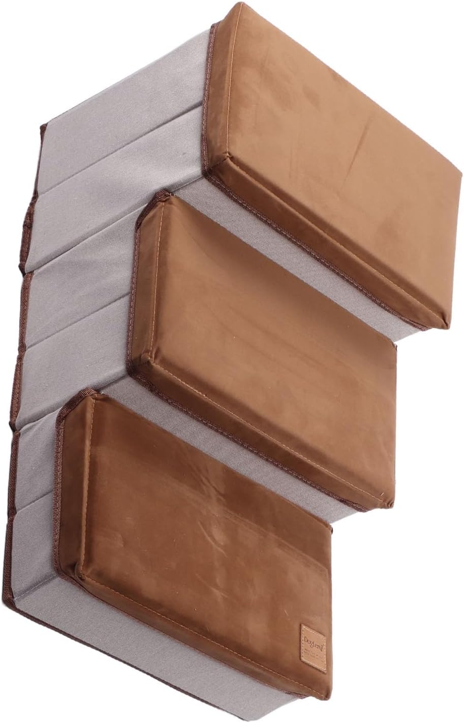 Pilipane Dog Stairs for Small Dogs Foldable 3 Tiers Dog Steps Anti Slip Large Capacity with Storing Space for High Bed Couch
