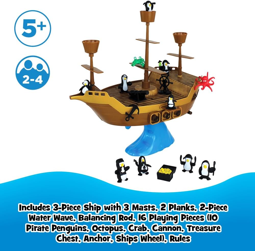 Don’t Rock the Boat Board Game-Kids Games, Family Games for Kids and Adults, Board Games for Family Night, Multi-Player Board Games, Builds Hand & Eye Coordination, Balancing Toy, Ages 5+