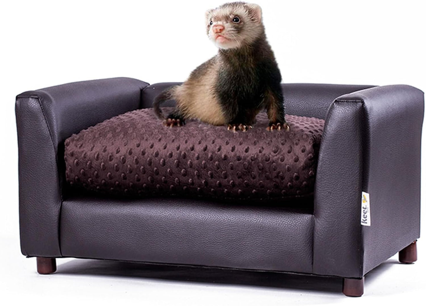 Keet Fluffy Deluxe Pet Bed Sofa Chocolate Small