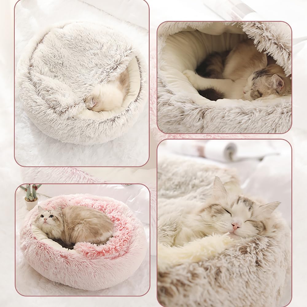 Cozy Cocoon Pet Bed,Cozy Nook Pet Bed for Dogs,Winter Pet Plush Bed, Cozy Cocoon Pet Bed for Dogs,Cozy Nook Dog Bed, Dog Bed (Pink-Short Velvet,40 * 40 CM)