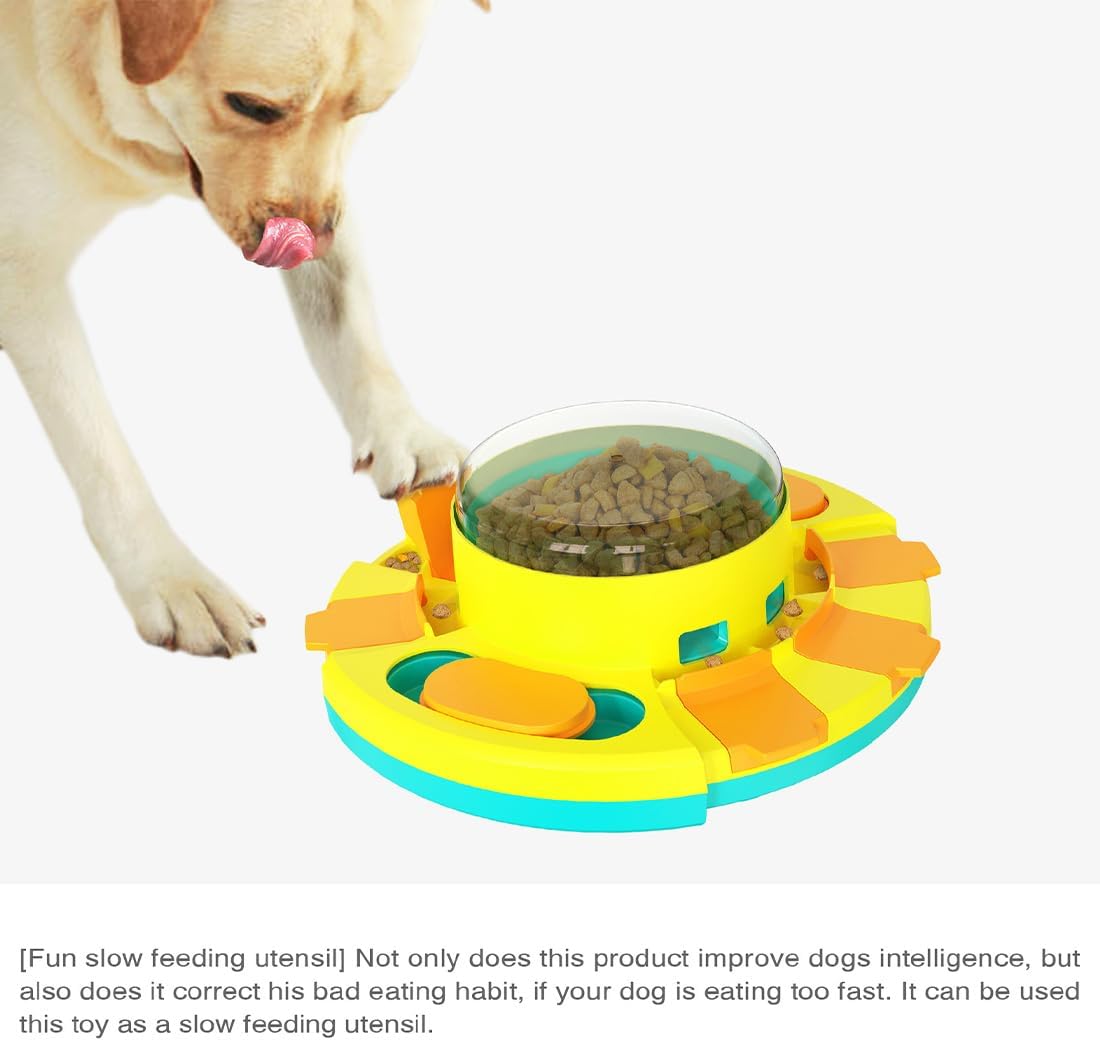 Dog Puzzle Toy Slow Feeder, Interactive Treat Dispensing Dog Toy with 2 Difficulty Levels, Mental Stimulation & Slow Feeding Puzzle Dogs(Morandi Orange)