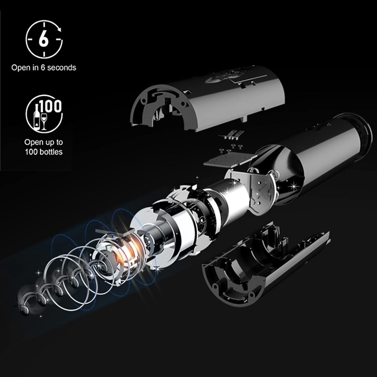 Electric Wine Opener Set, A 4-in-1 Multifunctional Wine Accessory Kit, including an Automatic Corkscrew Opener, Rechargeable Wine Bottle Openers, Foil Cutter, Wine Aerator Pourer, and Vacuum Stoppers