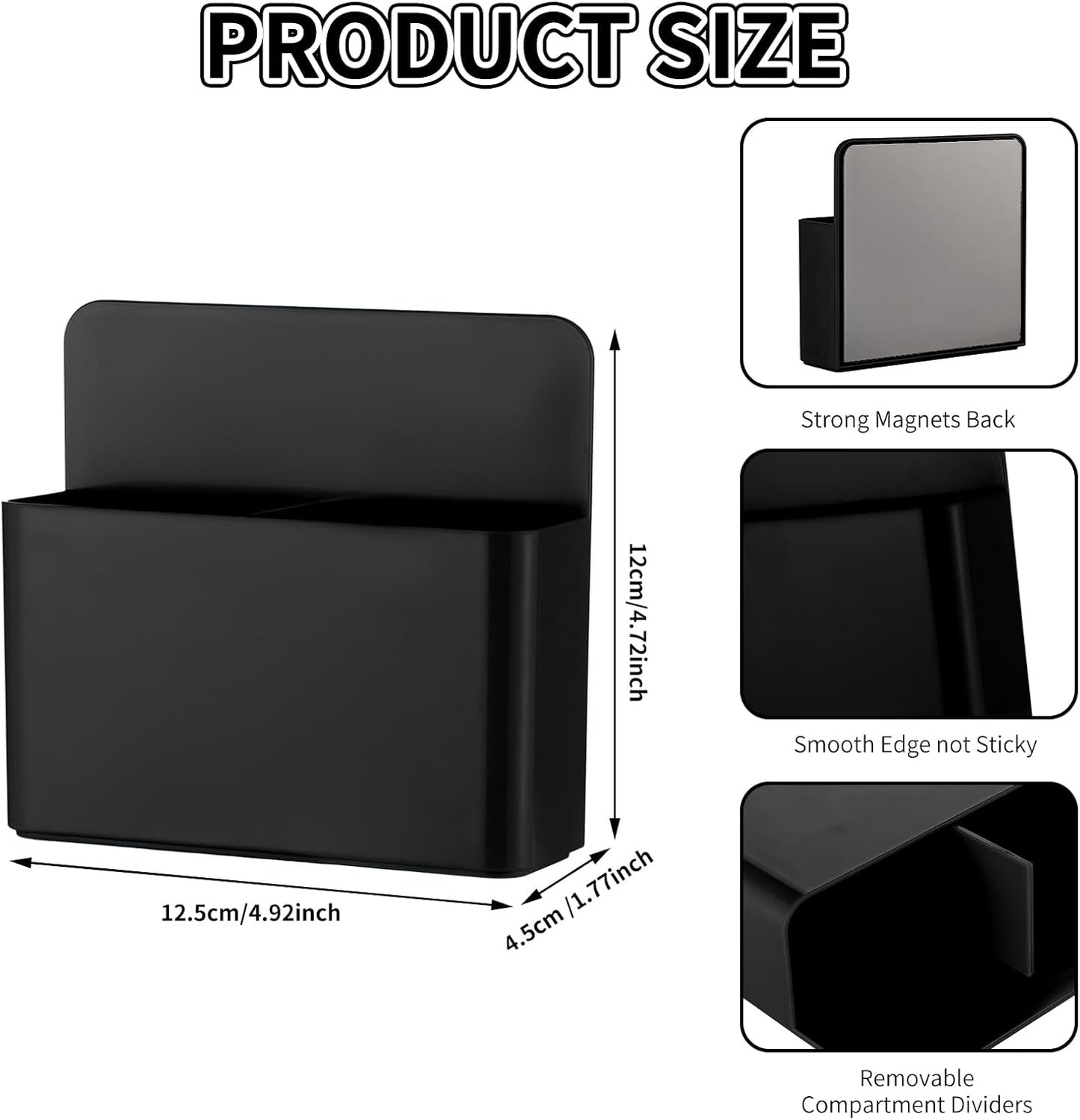 Camelmother 2Magnetic Marker Holder For Whiteboard Dry Erase Marker Holder For Office Refrigerator Fridge Classroom Must (black)