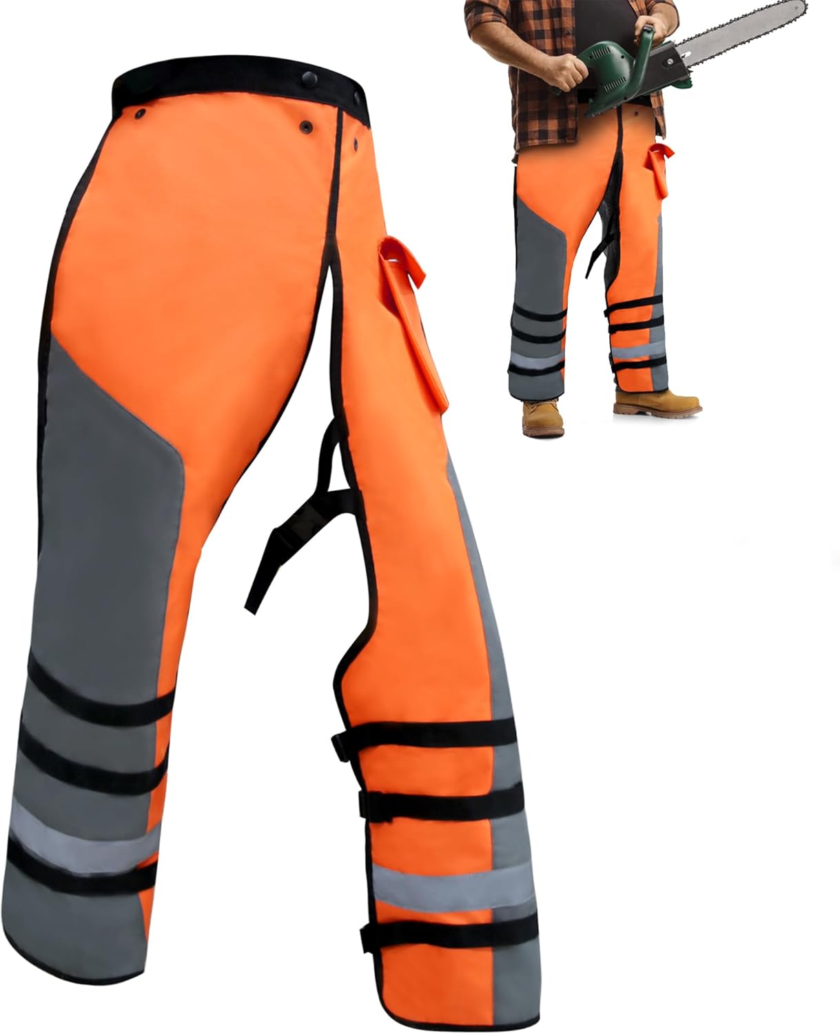 Chainsaw Chaps Apron Wrap for Men/Women,Chain Saw Pants,Adjustable Belt Chainsaw Safety Equipment