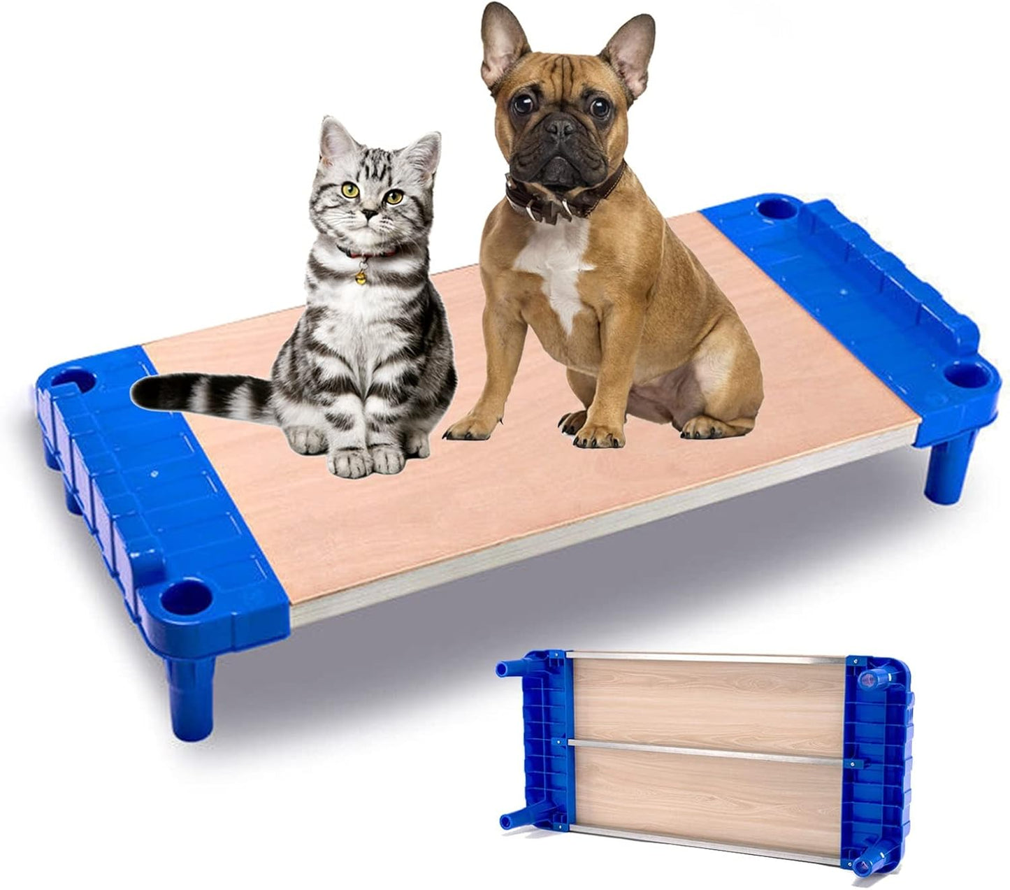 Elevated Wood Pets Bed for Small, Medium, Large Dogs, Orthopedic Joint Relief Big Training Sofa Couch, for Indoor Outdoor Travel Beach