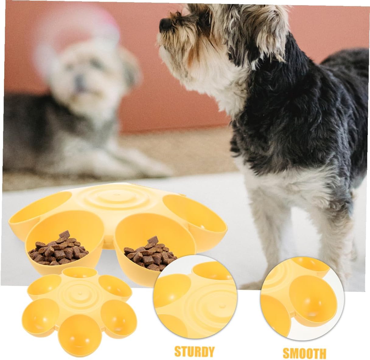 PRETYZOOM 2pcs Flower Shape Pet Bowls 6-Petal Multi-Slots Anti-Slip Food and Water Holder for Cats and Puppies Indoor Feeding Supplies