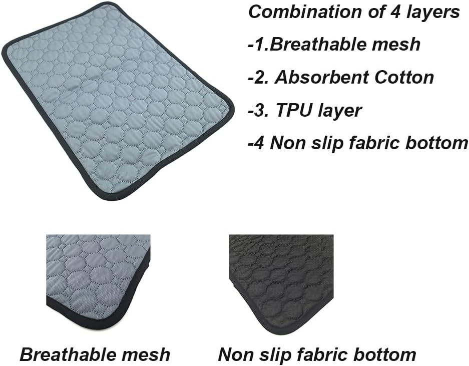 Shelltech 2 Pack Guinea Pig Cage Liners, Washable Guinea Pig Pee Pads Reusable Absorbent Bedding Non Slip Pads for Small Animals Hamsters Chinchillas Rats (19.7 " × 27")