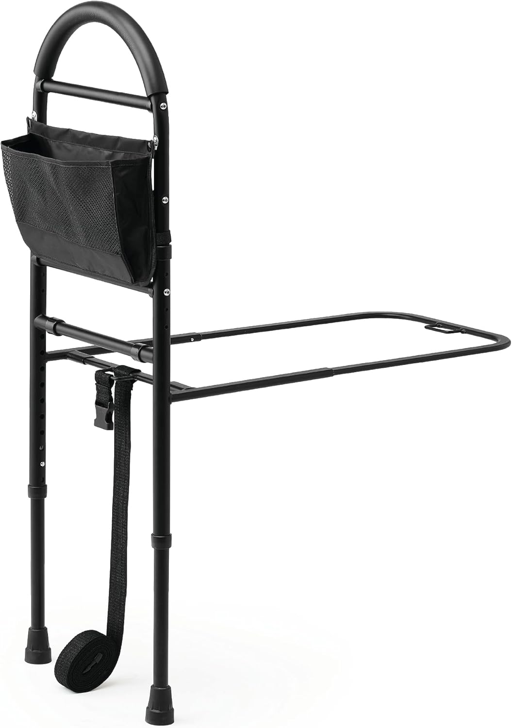 Medline Bed Assist Bar with Storage Pocket, Height Adjustable Bed Rail for Elderly Adults, Assistance for Getting In and Out of Bed at Home