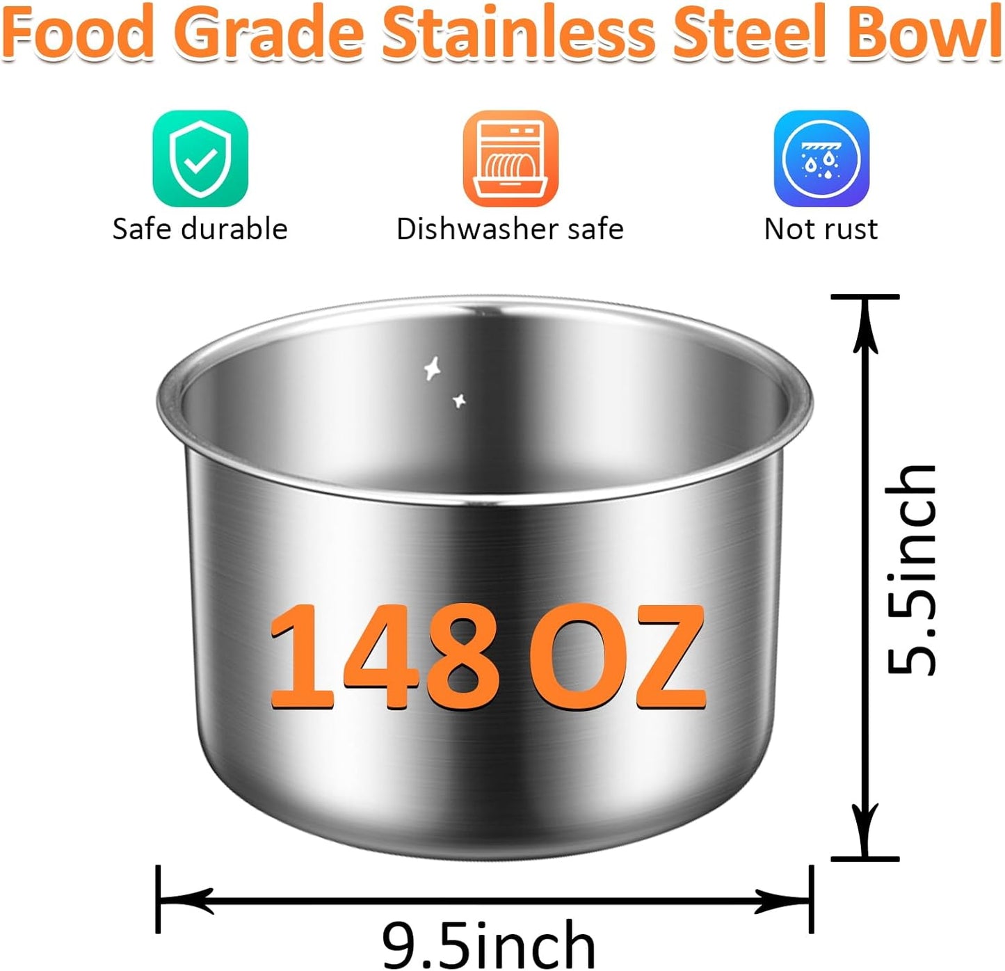 Elevated Dog Bowls Large Sized,15.4in High Raised Stand,4.4L No Spill Dog Water Bowl,Stainless Steel Bowl,Adjustable,Non-tip,Non-Slip, Water Dispenser for Large Medium Pets