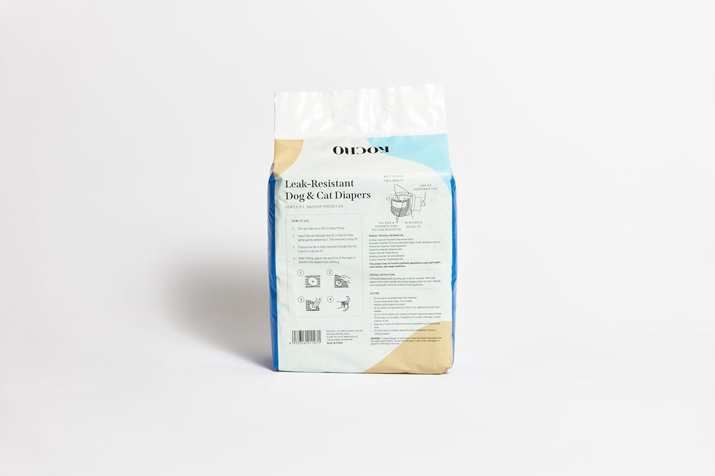 KOCHO Leak-Resistant Dog & Cat Diapers Small, Gentle Fit, Maximum Protection with Leak Guard