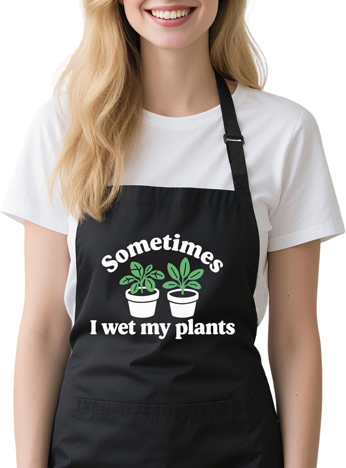 Gardening Apron for Women with Pockets, Adjustable Funny Garden Apron Gifts for Gardener Mom Wife Plant Lover