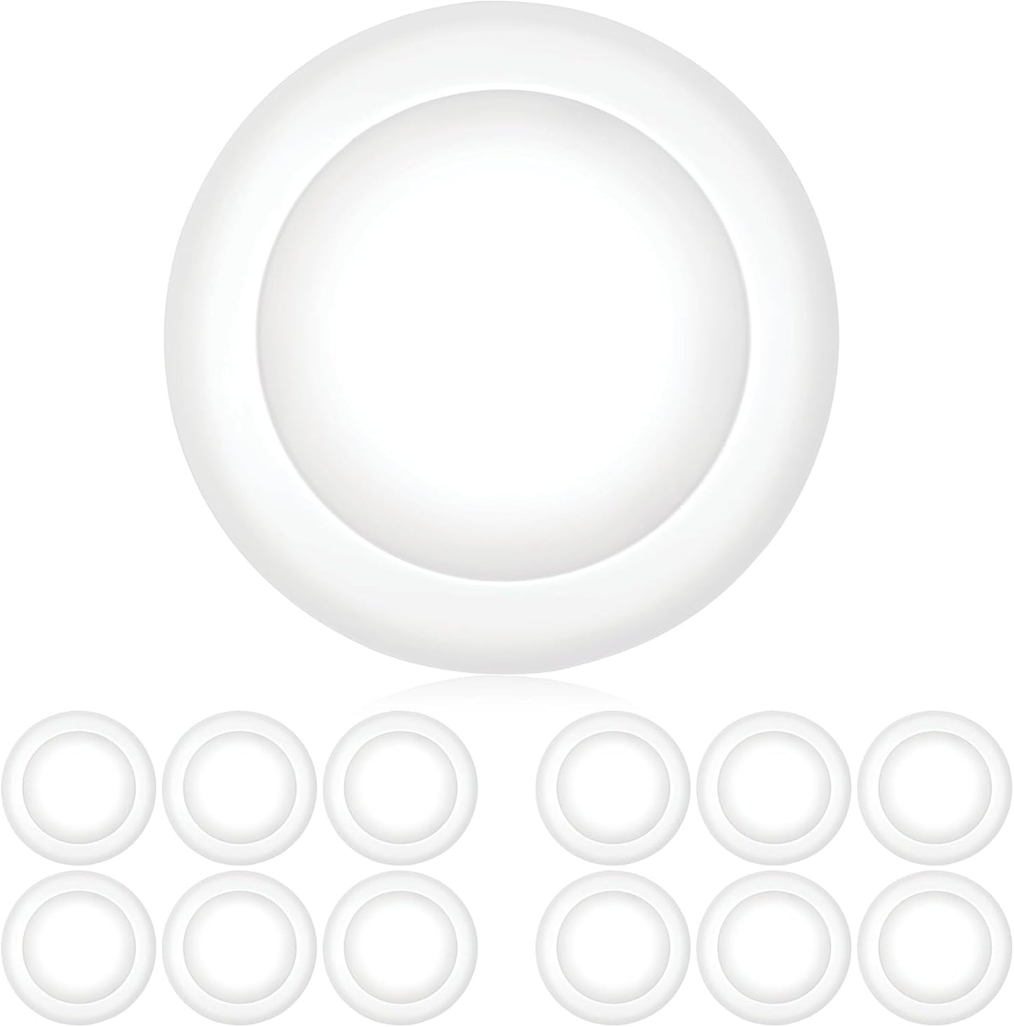 PARMIDA (12 Pack) 5/6 Inch Dimmable LED Disk Light Surface Flush Mount 15W, UL Listed, Recessed Retrofit Ceiling Disc Lights, Energy Star, Installs into Junction Box Or Recessed Can,1050lm - 5000K