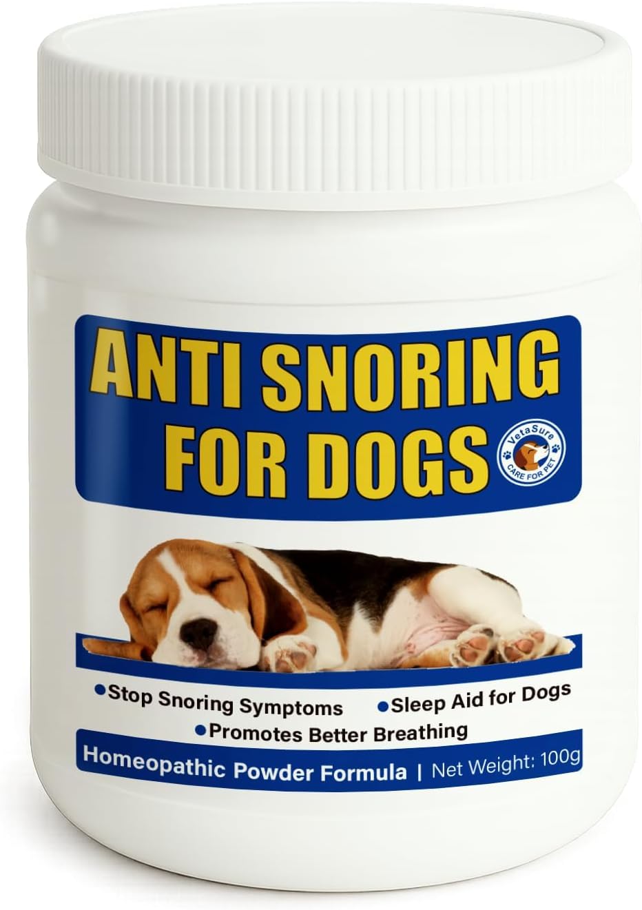 Stop Dogs Snoring for Dogs, Anti-Snoring Solution, Dog Sleep Remedy Natural Anti-Snoring Solution, Snore Relief for Pets Cats, Homeopathy Natural Ingredients, Powder Formula, 100g