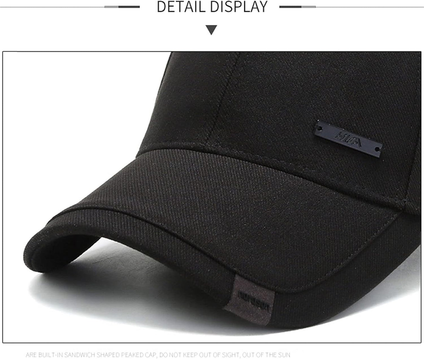 Vintage Cotton Dad Hat with Double Layer Peaks Adjustable Baseball Cap Trendy Trucker Hat for Mens Headwear