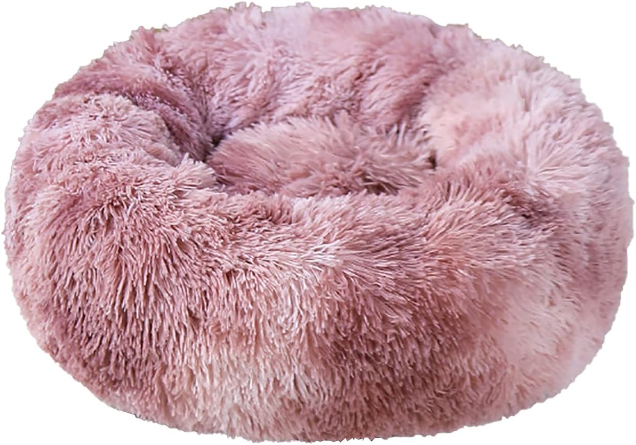 Dog Beds Calming Dog Bed Fluffy Donut Cuddler Cat Bed Round Donut Pet Bed for Cats and Small Dogs Cozy Soft Indoor Cat Pet Cushion Bed,10,S