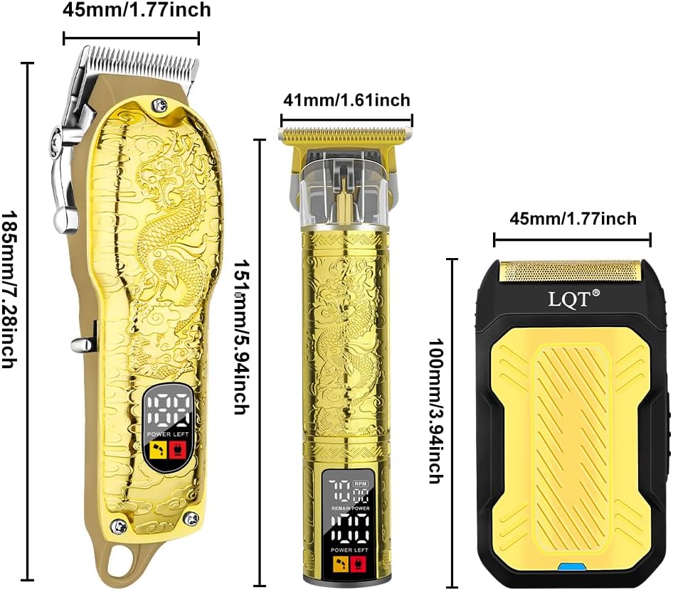 LQT® Professional Hair Clippers for Men, Hair Trimmer Cordless Barber Clippers and Trimmers Set, Hair Cutting Kit for Men Grooming Father Day Gifts