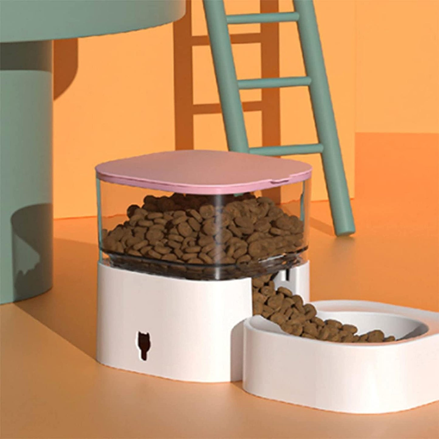 Pet Fountain Unplugged Pet Feeder Water Dispensers Set Automatic Gravity Feeder Cat Food, Dog Water Bowl and Automatic Pet Feeders Water Dispenser Pet Water Dispenser