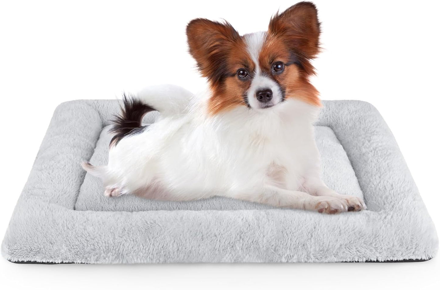 SIWA MARY Dog Bed Mat Soft Crate Pad Washable Non-Slip Mattress for Large Medium Small Dogs and Cats Kennel Pad (23'' x 18'', Grey)