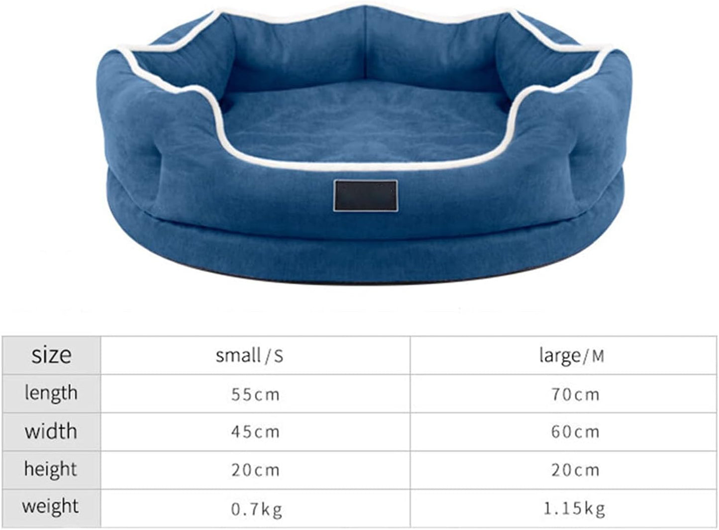 Large Pet Cat Dog Bed Winter Warm Soft Sofa Cozy Dog House Removable Dog Nest Baskets Square Cushion for Dogs Sleeping Supplies. (Color : Blue Size : 70cmX60cmX20cm) (Pink 55cmX45cmX20cm)
