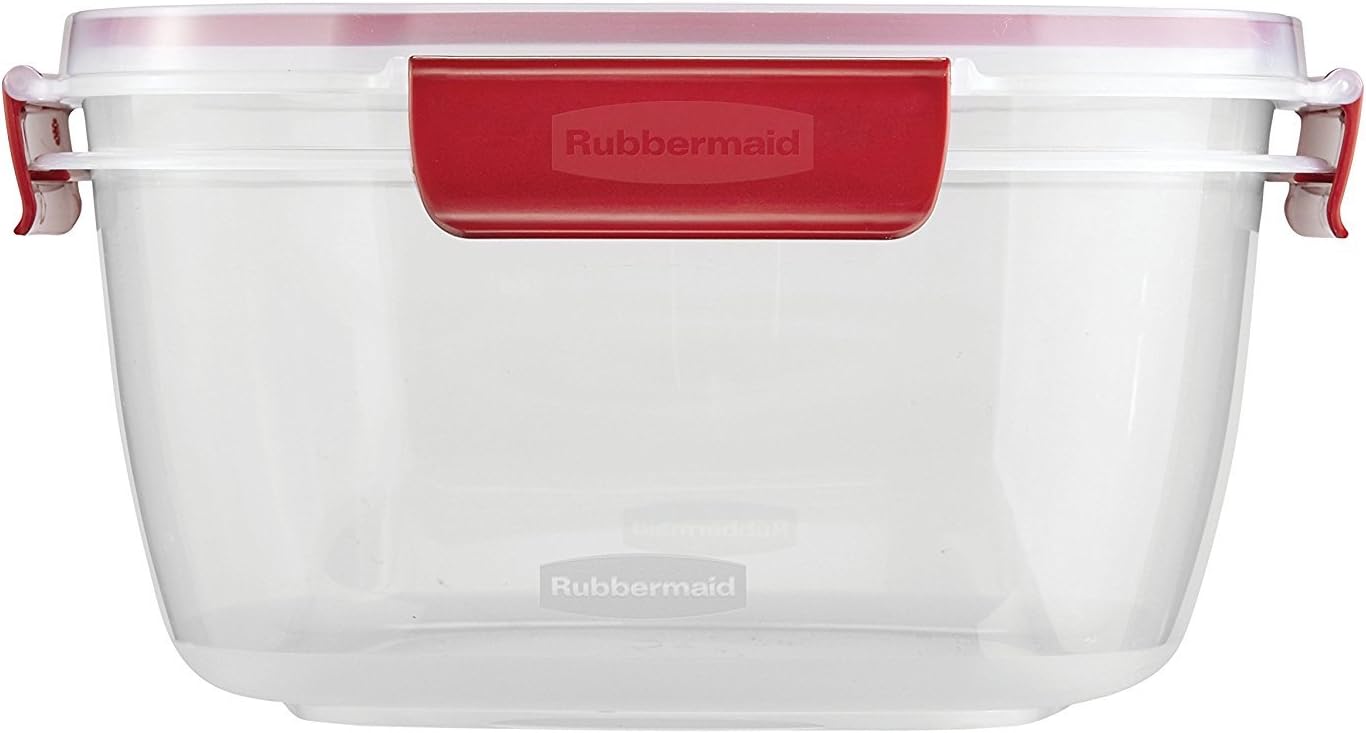 Rubbermaid Easy Find Lids 14-Cup Food Storage Container, Clear with Red Tabs