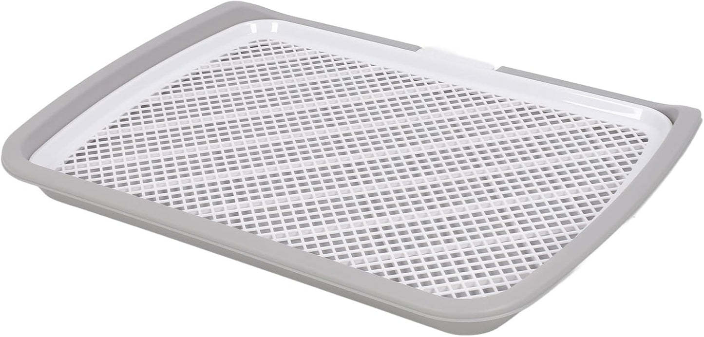 Puppy Potty Training Tray, Detachable Washable Mesh Dog Pee Pad Holder Tray for Small Breed Dog (Gray)