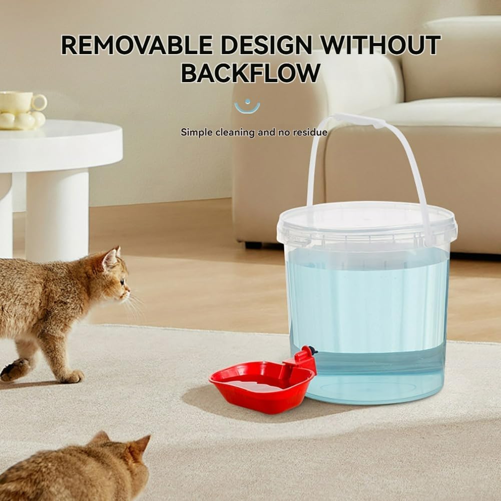 Portable Water Bowl Dispenser for Pets, Pet Water Bowl with 3L/5L Large Capacity, No Electricity Pet Waterer, Transparent Water Tank, Easy Clean Dog Water Dispenser for Home Multi-Pets (5L)