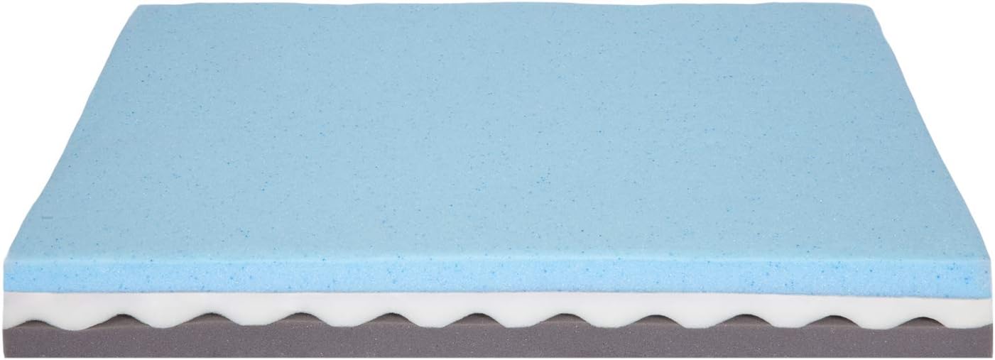 Lux Dog Bed by Wag | Quad Layer Technology with Memory Foam, Orthopedic Foam, and Cooling Gel. Machine Washable Cover. Navy, Medium