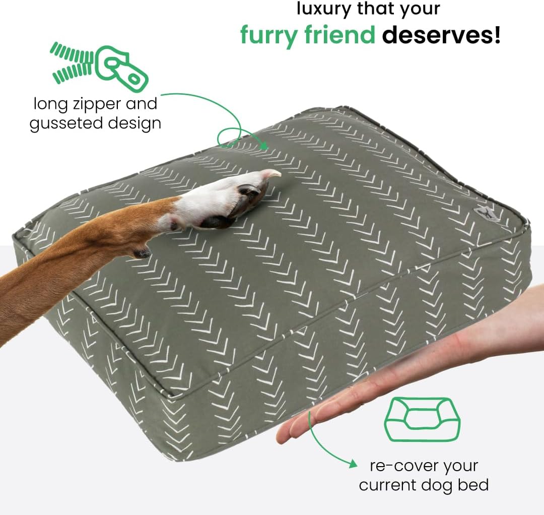 Molly Mutt Medium to Large Dog Bed Cover- Forever Young Print - Measures 27”X36”X5’’ - 100% Cotton - Durable - Breathable - Sustainable - Machine Washable Dog Bed Cover (Dd82b)