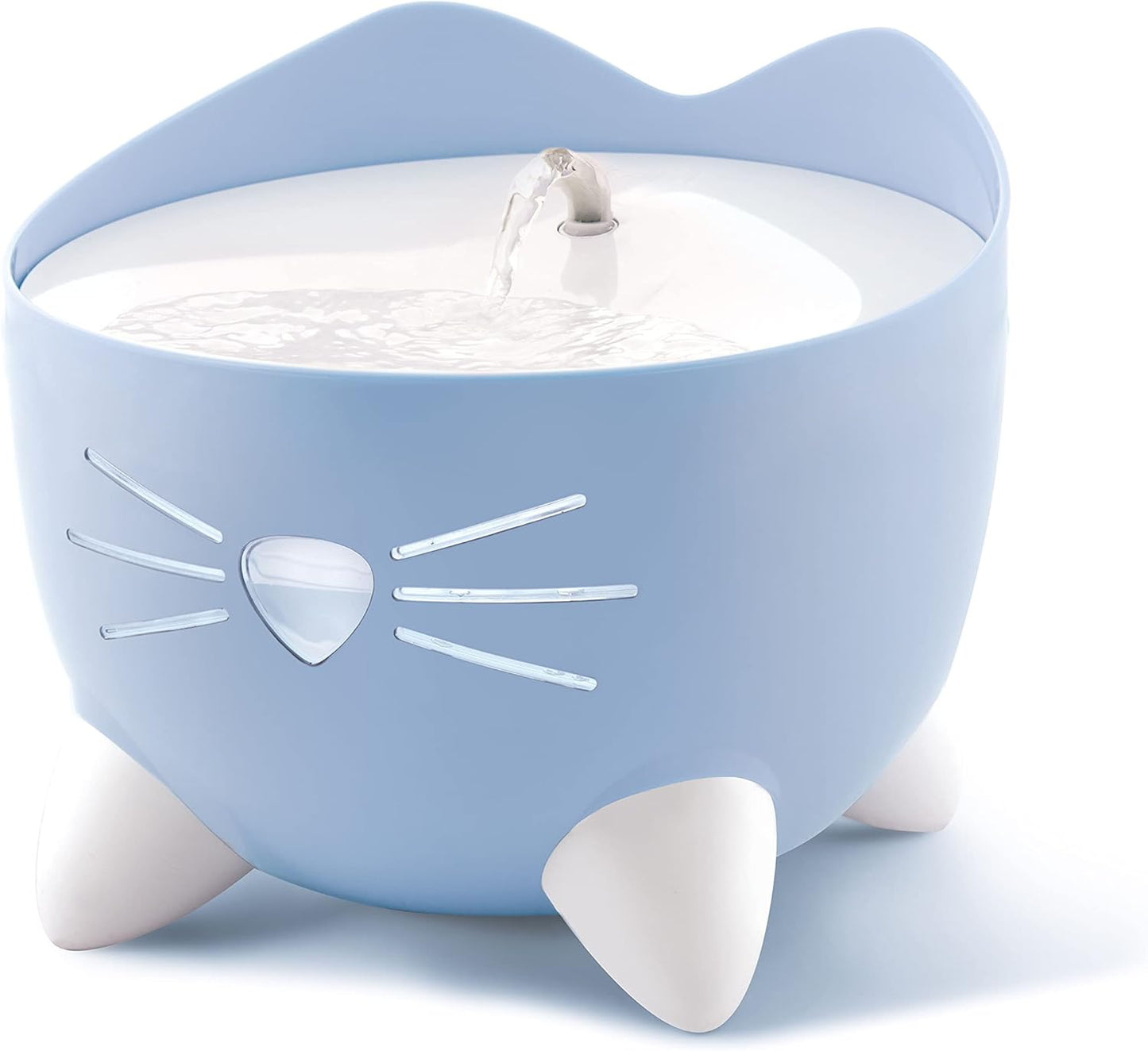 Catit PIXI Drinking Fountain – Cat Water Fountain with Triple Filter and Ergonomic Drinking Options, Blue
