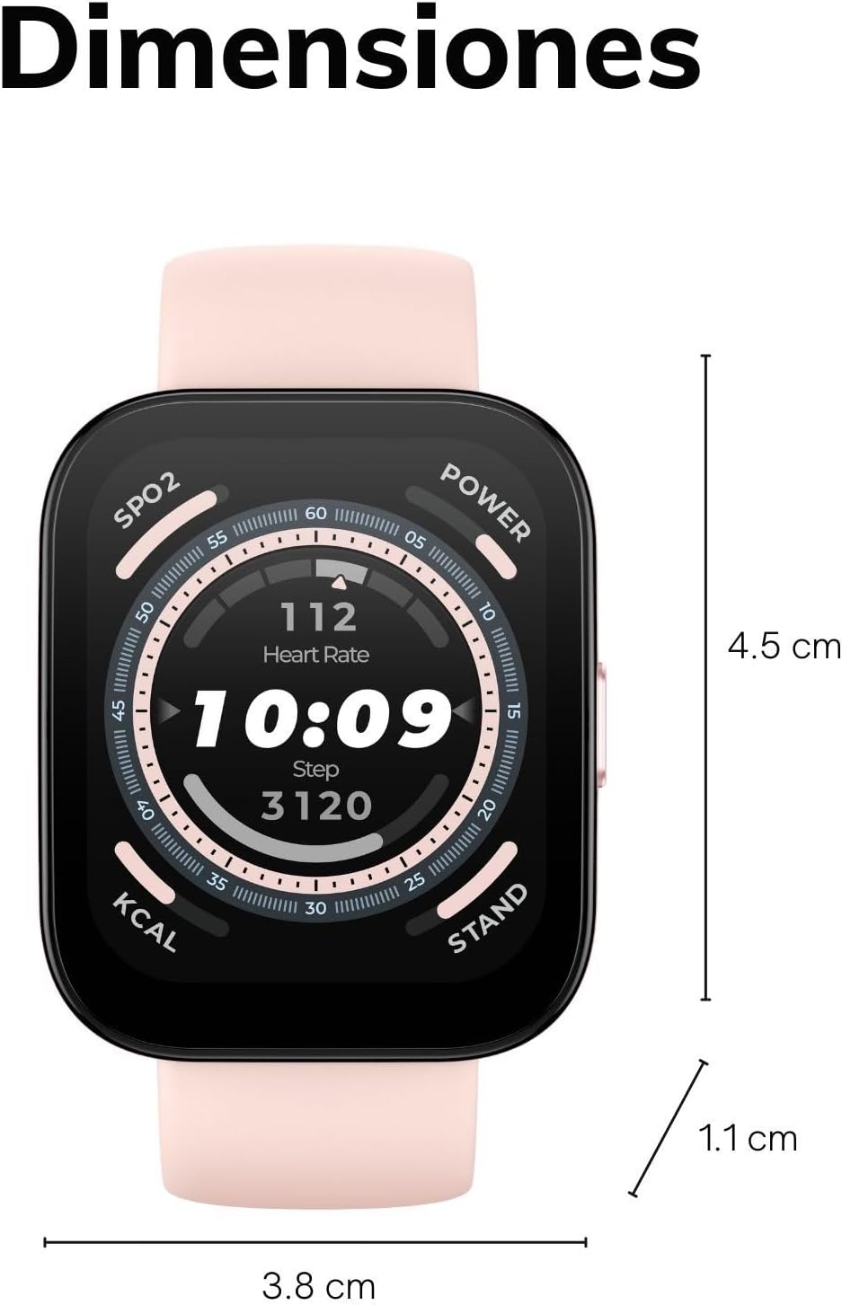 Amazfit Bip 5 Smart Watch 46mm, GPS, Amazon Alexa Built-in, Bluetooth Calling, 10-Day Battery, Heart-Rate & VO2 Max, Sleep Health Monitoring, AI Fitness Tracker App, for Android & iPhone, Pastel Pink
