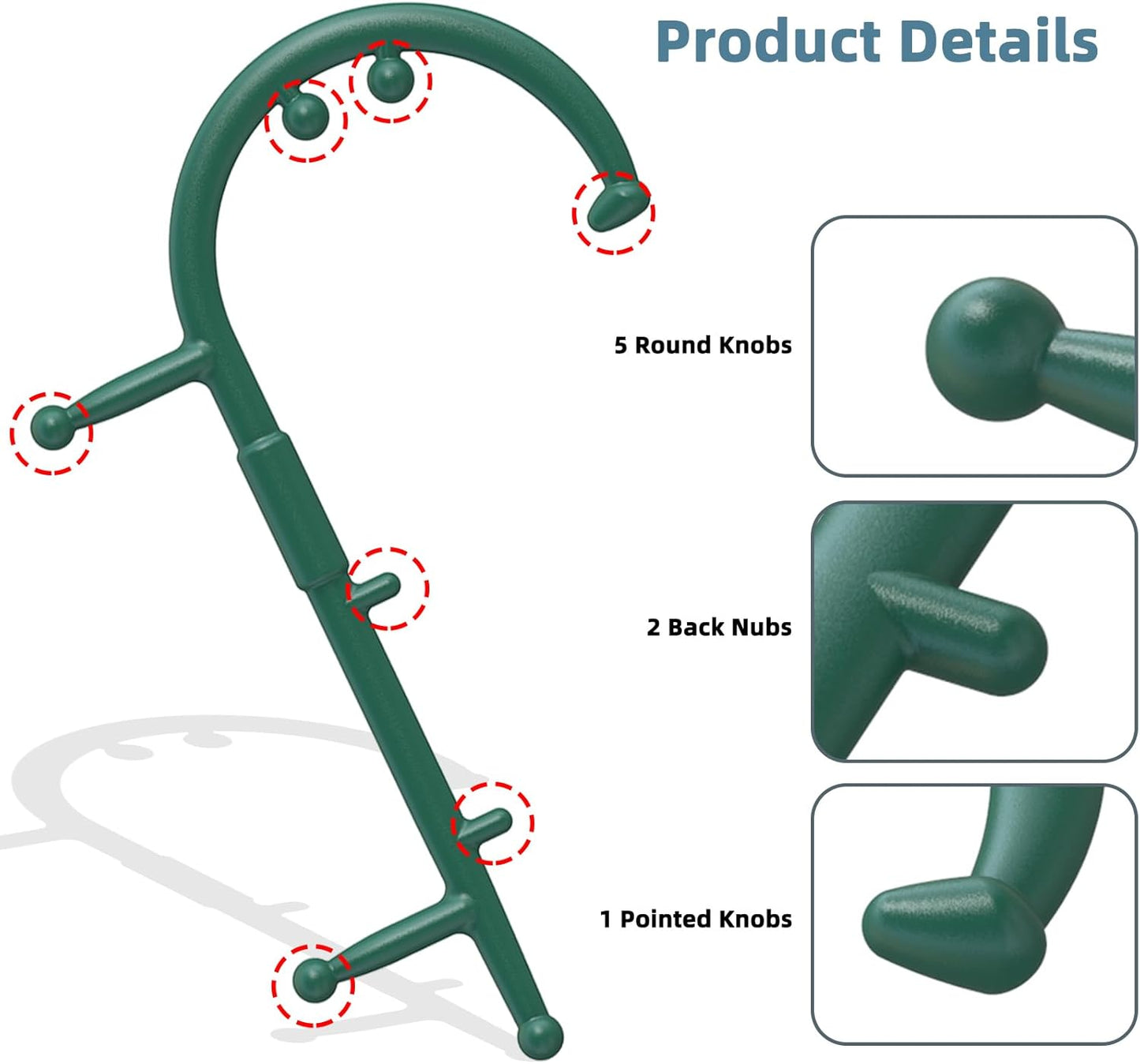 KEINE MARKE Trigger Point Massage Tool Body Deep Tissue Handheld Back, Neck, Shoulder, Leg and Feet Massager Rod, Muscle Release Tool Self Massage Hook Cane for Women & Men