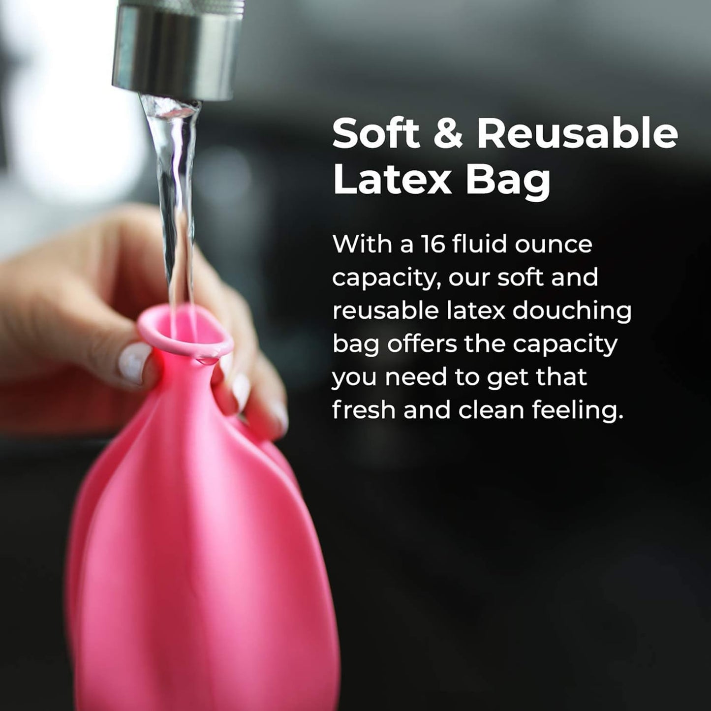 Flents Reusable Douche Kit, Compact & Portable Feminine Hygiene System, 16 fl oz Cleansing Bottle, BPA-Free, Rubber, Easy-to-Use, Travel-Friendly, Personal Care and Wellness Solution for Women